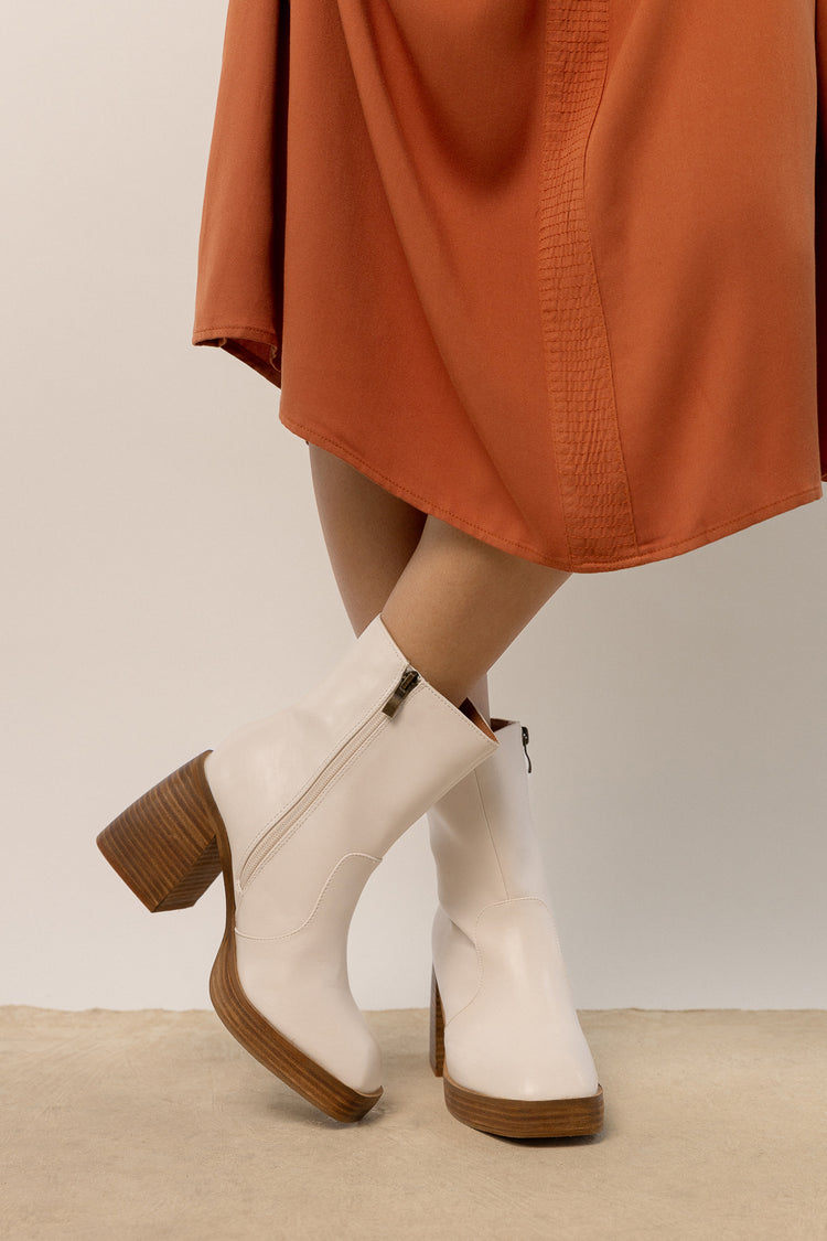 ivory faux leather boots