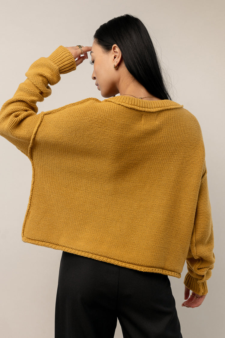 cropped sweater with boxy fit