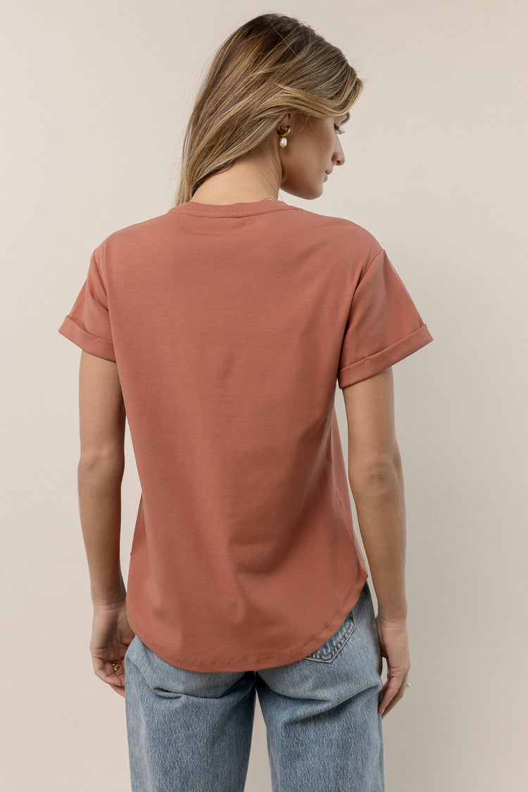 short sleeve terracotta tee shirt