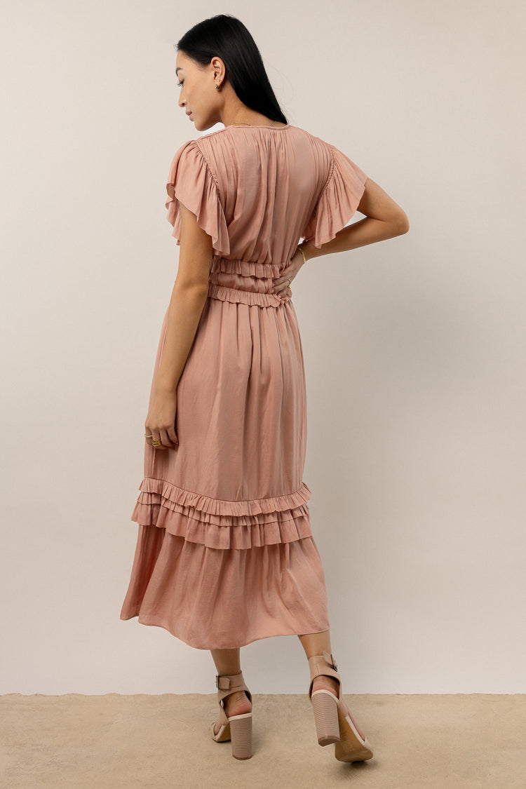 midi dress with ruffle skirt