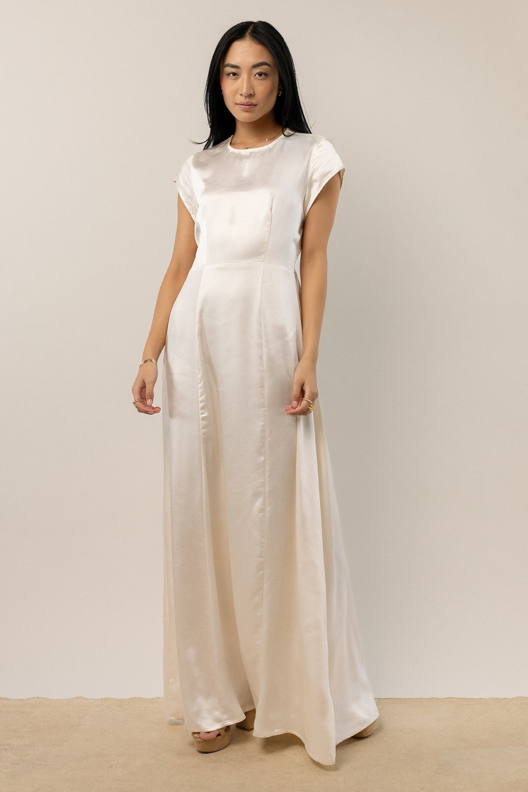 Lucille Maxi Dress in Ivory FINAL SALE b hme