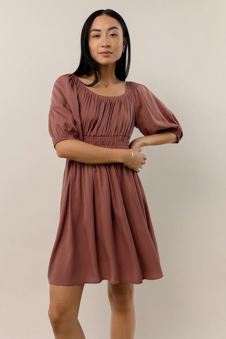 Rhea Mini Dress in Mauve - FINAL SALE