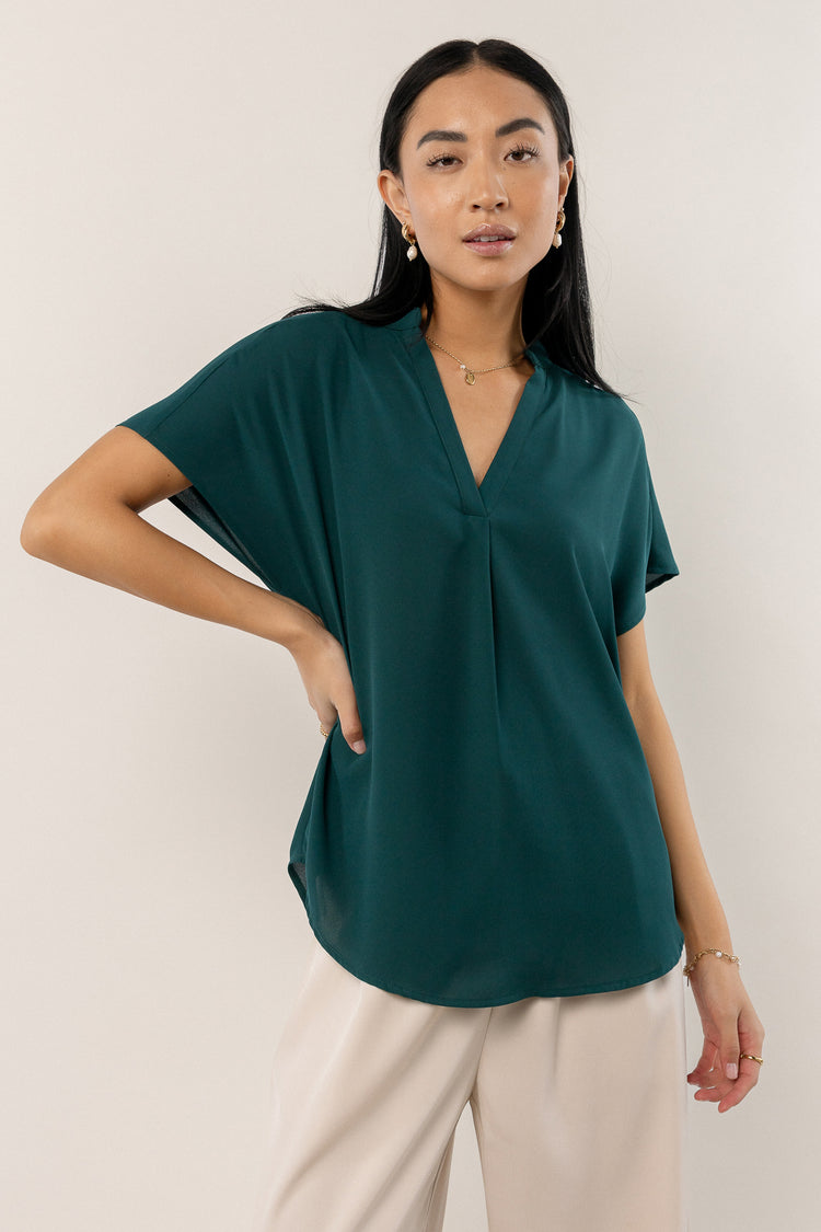 flowy blouse with short sleeves