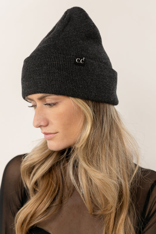 charcoal colored beanie hat