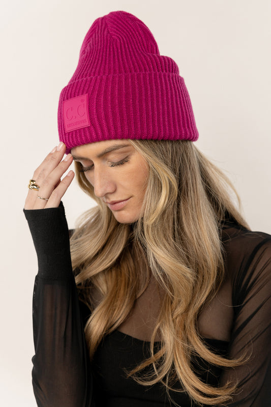 bright pink solid color hat