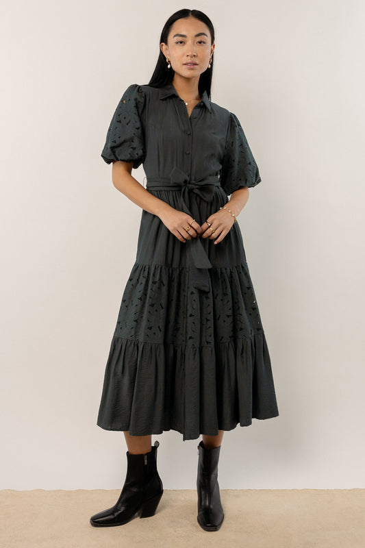 Ophelia Lace Midi Dress in Teal - FINAL SALE