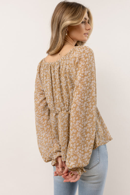 floral blouse with long sleeves