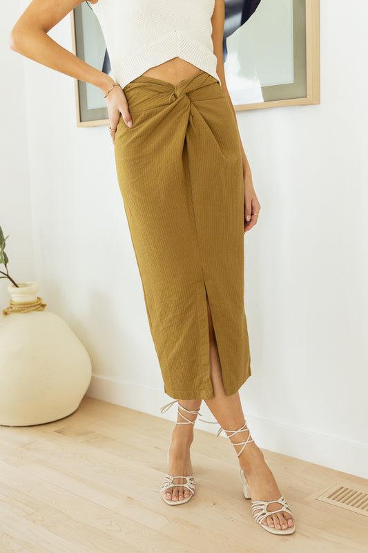 Arianna Midi Skirt in Mustard - FINAL SALE