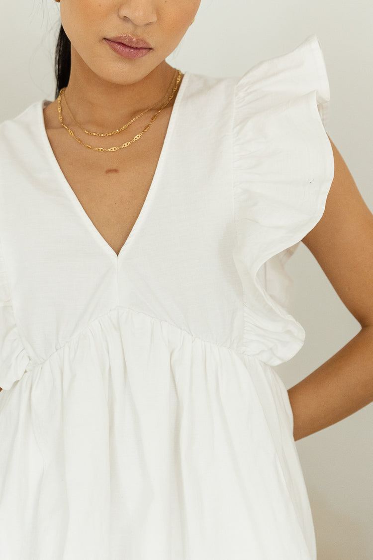 Ivy Mini Dress in White - FINAL SALE
