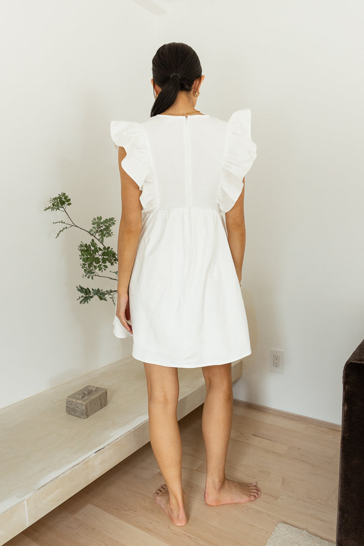 Ivy Mini Dress in White - FINAL SALE