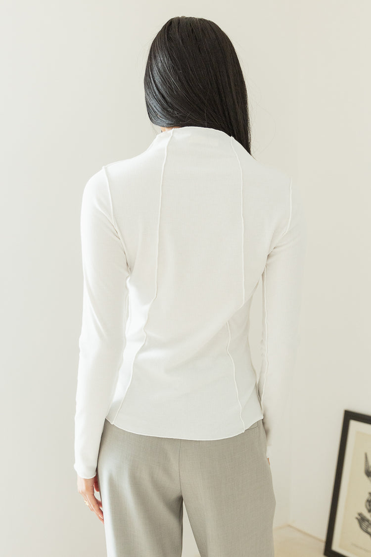 Aura Ribbed Top in White - FINAL SALE