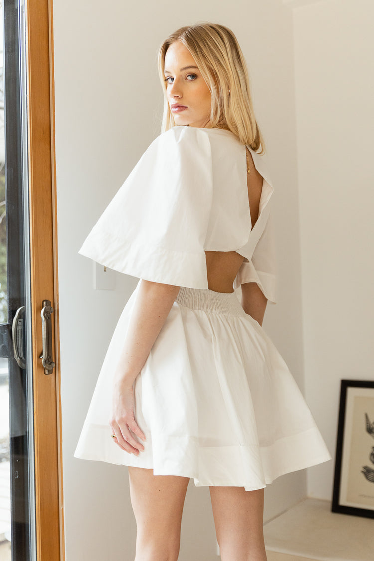 Cambri Mini Dress in White - FINAL SALE