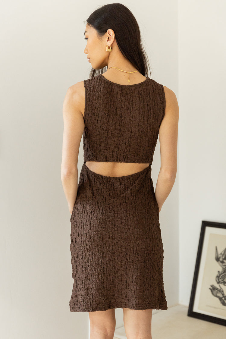 June Mini Dress in Brown - FINAL SALE