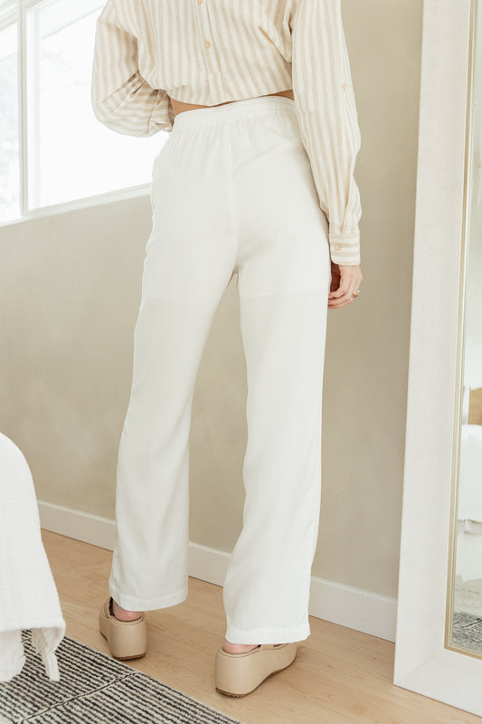 Freya Tencel Pants in White - FINAL SALE