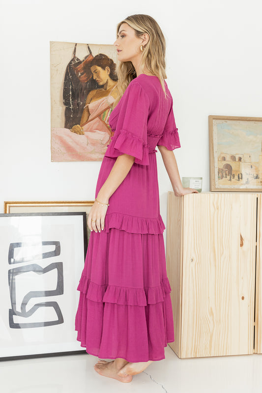 Elizabeth Maxi Dress in Magenta - FINAL SALE