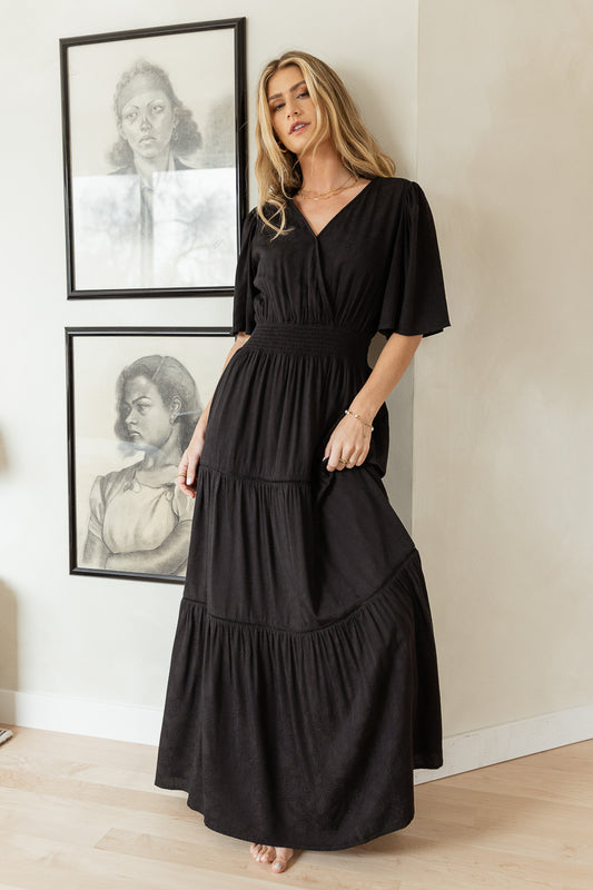 Luisa Tiered Maxi Dress in Black - FINAL SALE