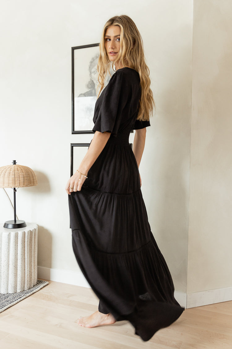 Luisa Tiered Maxi Dress in Black - FINAL SALE