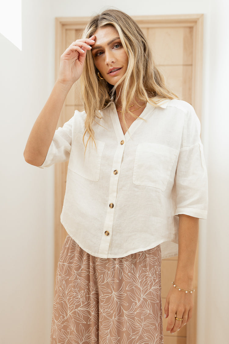 Meadow Button Up in Off White - FINAL SALE