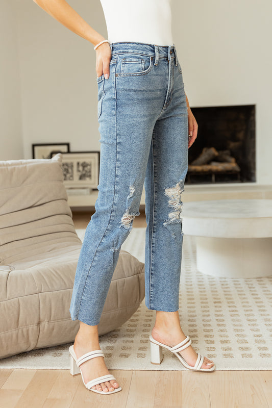 Elora Distressed Jeans in Medium Wash - FINAL SALE