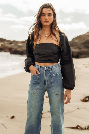 Leila Wide Leg Jeans in Medium Wash - FINAL SALE