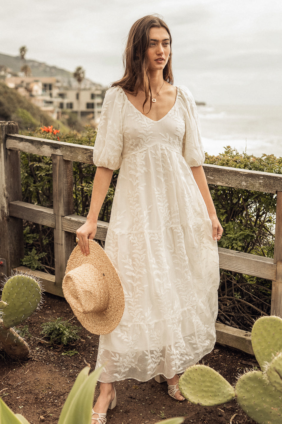 Kay Embroidered Dress in Ivory | böhme