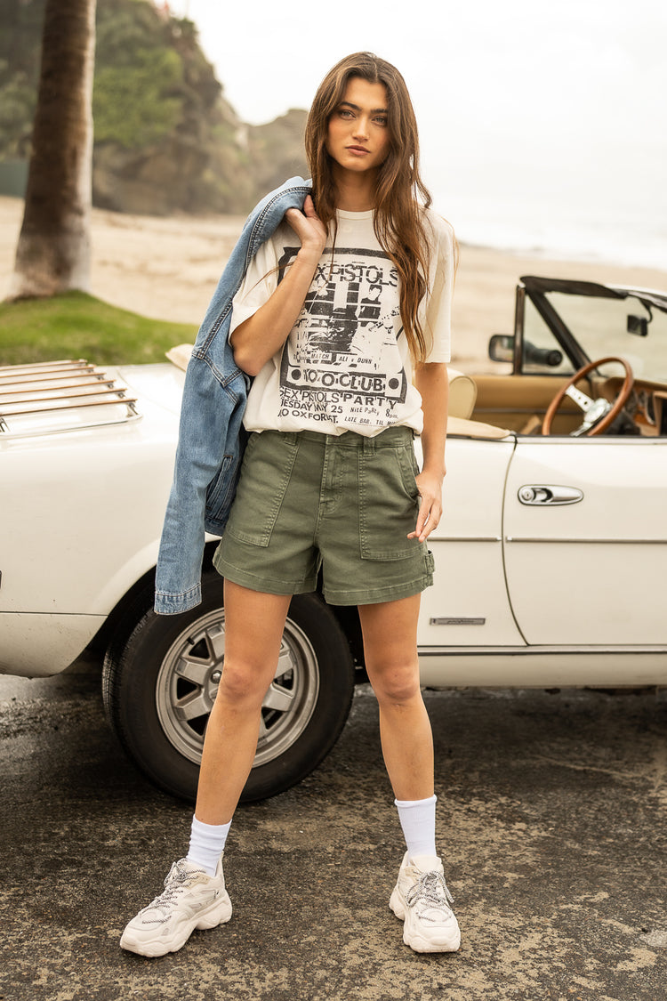 Frankie Utility Shorts in Olive - FINAL SALE