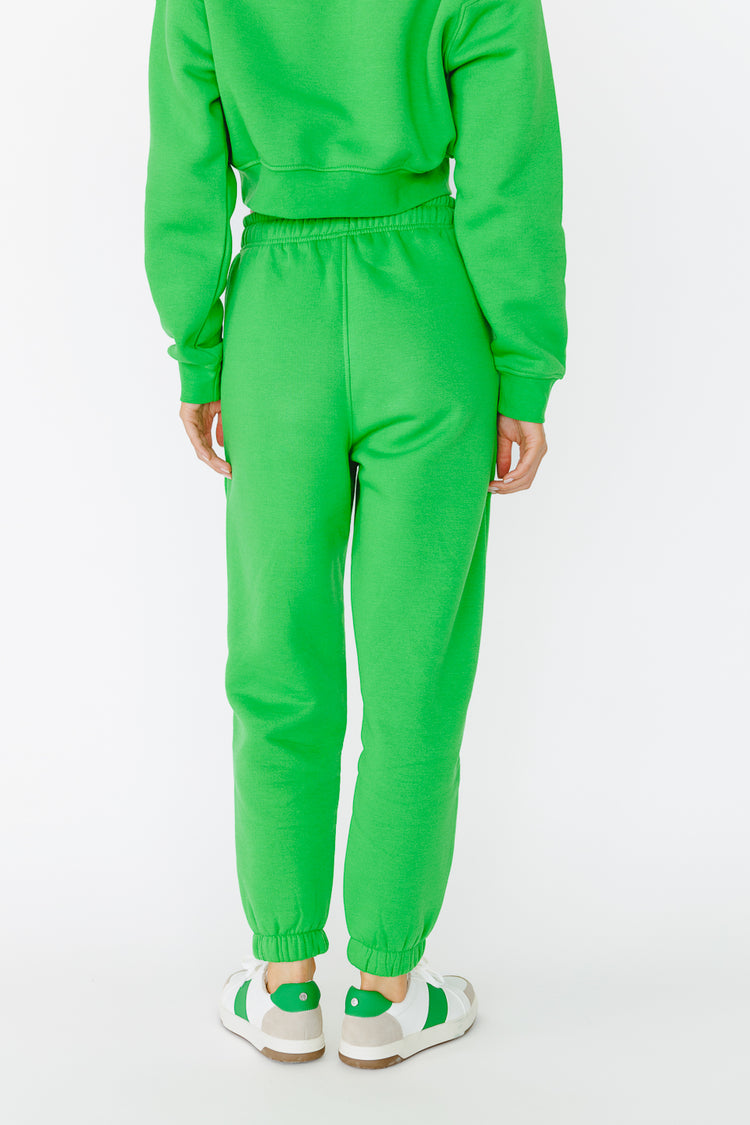 Non stretchy sweatpants in green 
