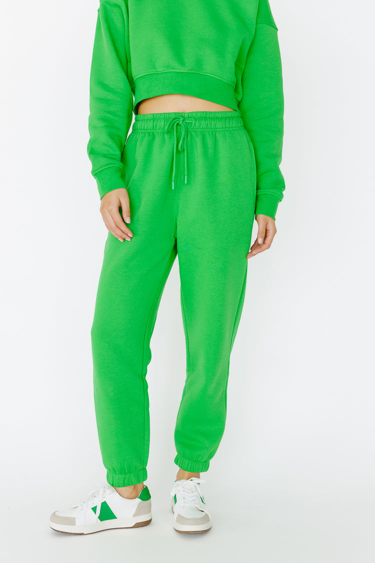 Adjustable sweatpants in green 