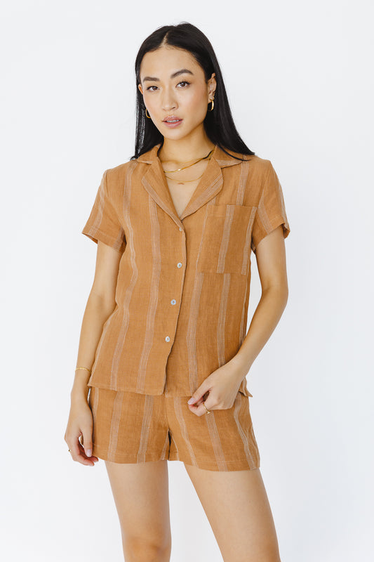 Maddox Button Up in Brown - FINAL SALE