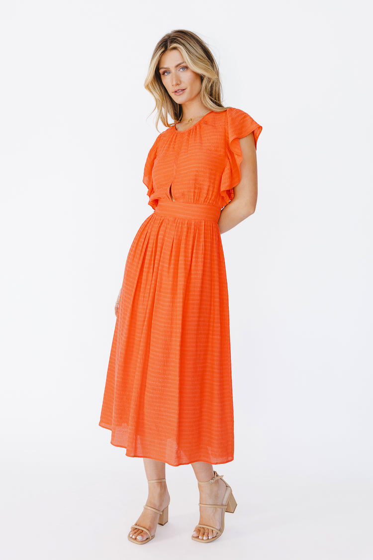 Midi dress in orange 
