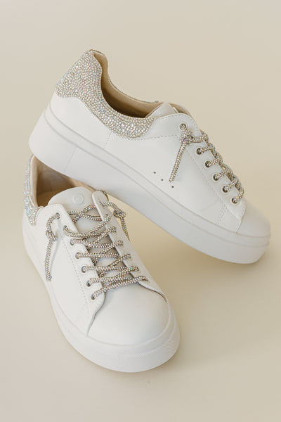 Evalia Iridescent Rhinestone Sneakers