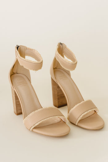 Fridge strap detail heels in nude 