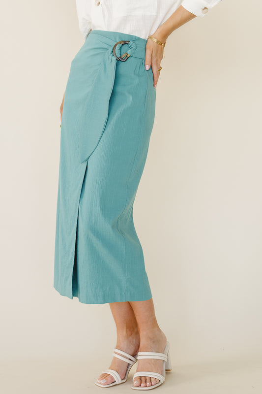 Wrap skirt in teal 