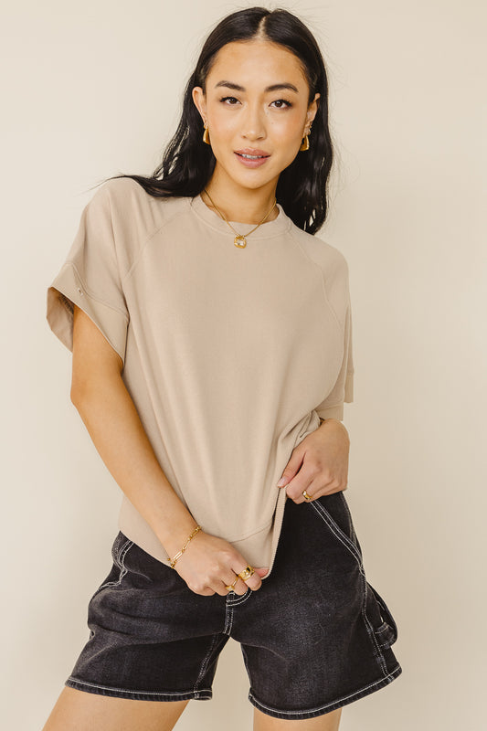 Tayla Crew Neck in Taupe - FINAL SALE