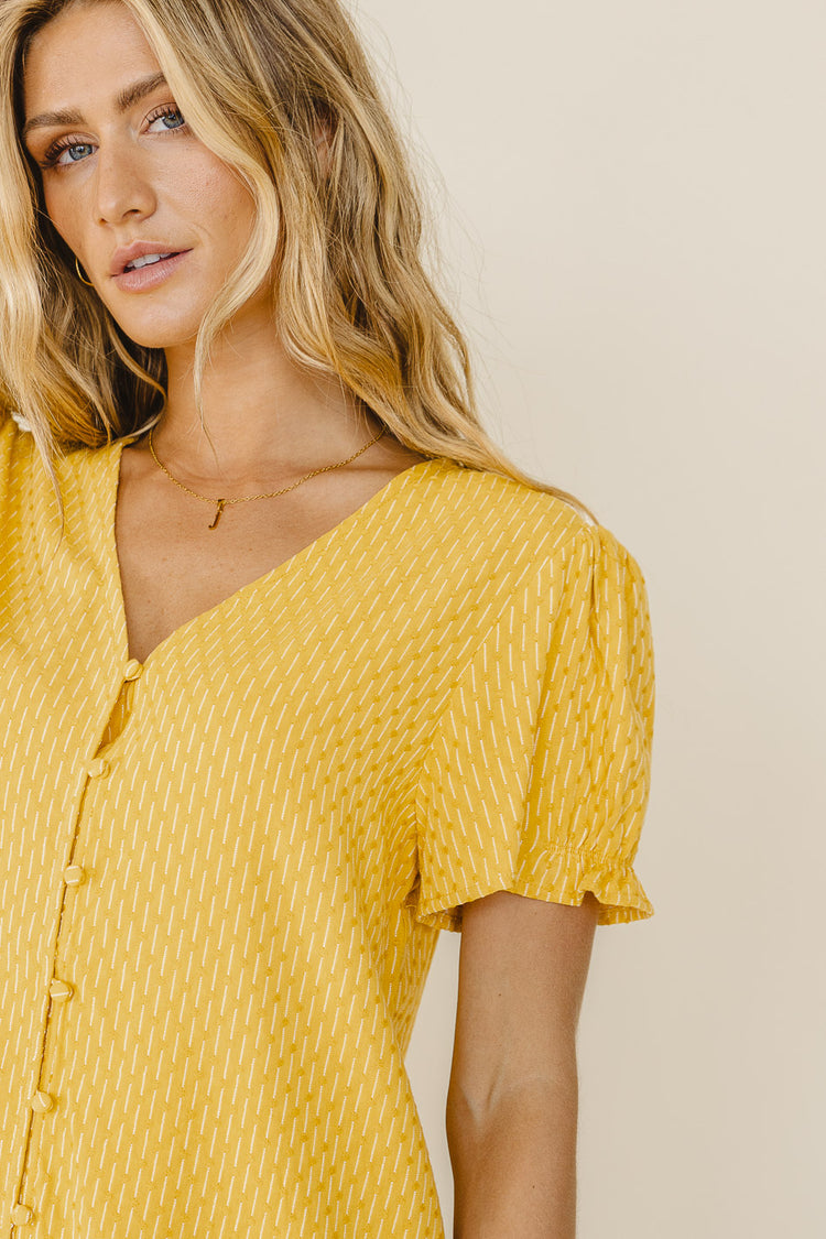 Donovan Button Up Blouse in Mustard - FINAL SALE