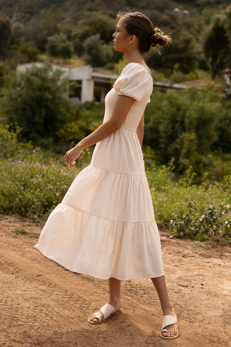Gemma Midi Dress in Cream - FINAL SALE