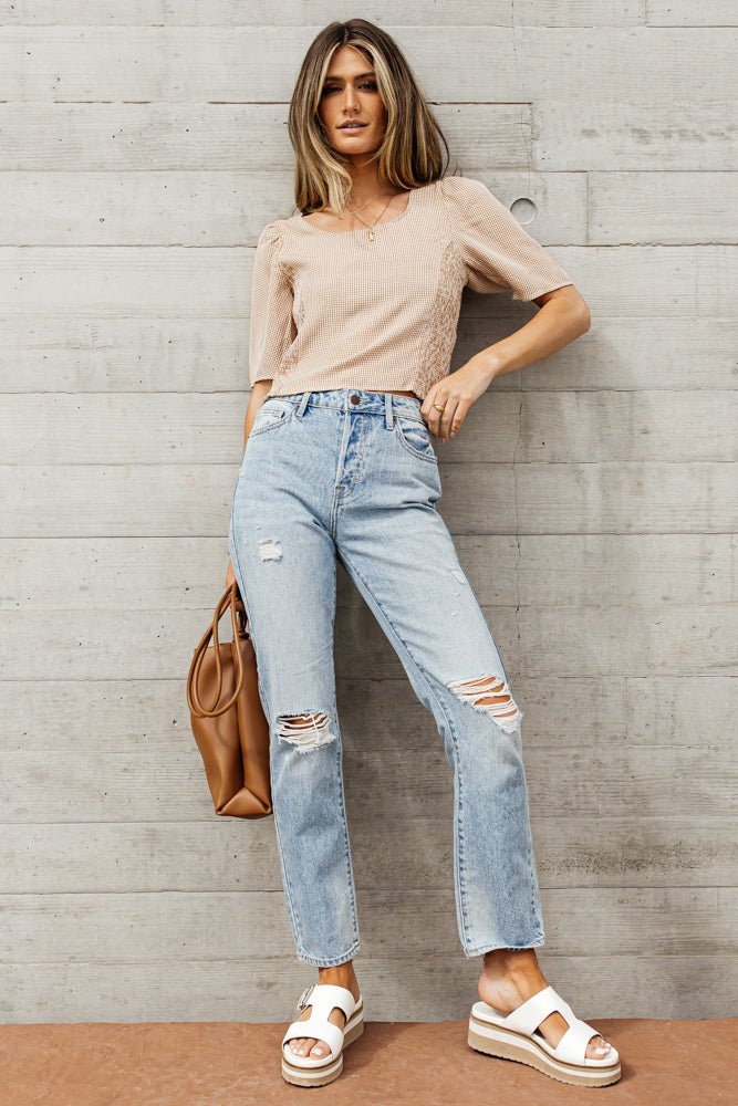 Angelica Cropped Top in Camel - FINAL SALE