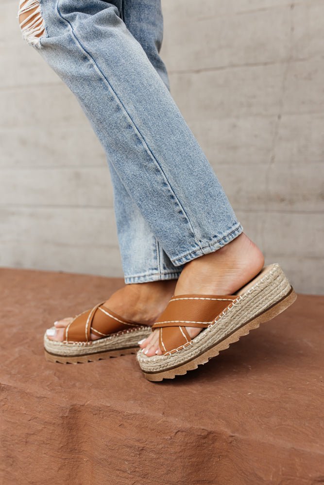 brown espadrille sandals with platform