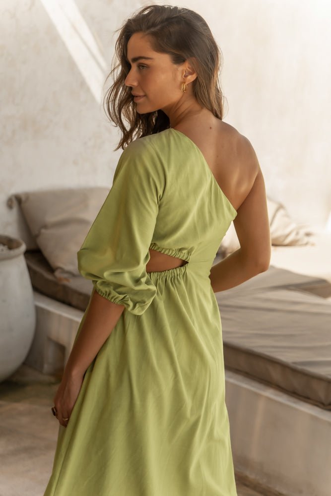 Alizabeth Midi Dress in Green- FINAL SALE