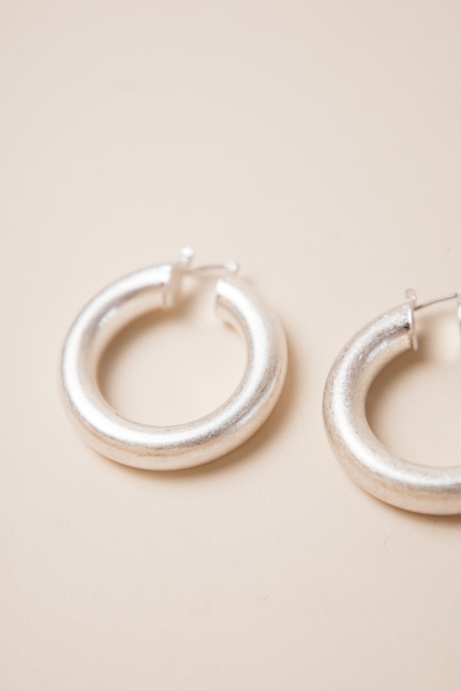 Salome Hoop Earrings in Silver - FINAL SALE