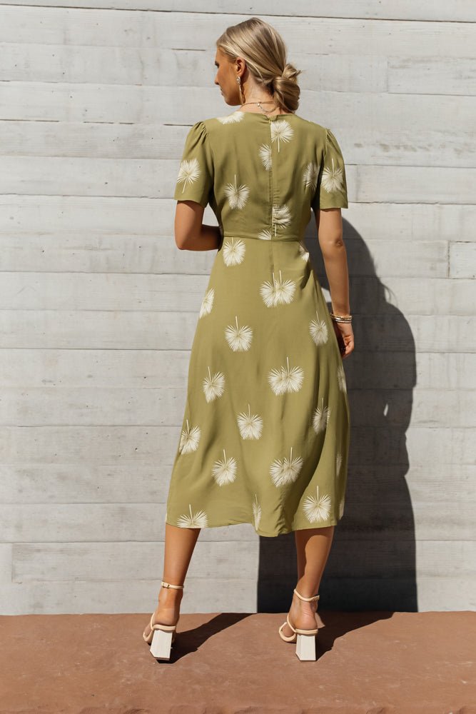 Prudence Midi Dress in Green - FINAL SALE