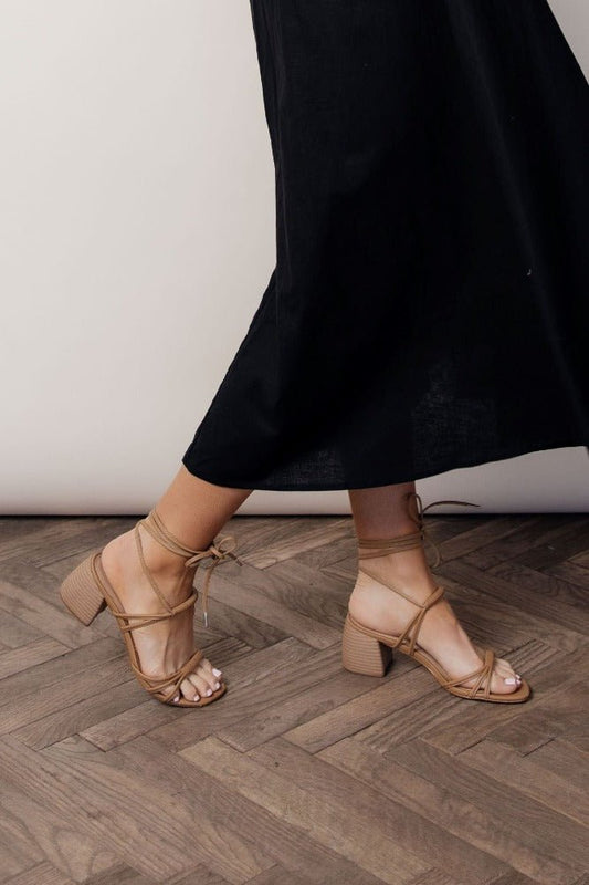 Freya Strappy Sandals in Tan - FINAL SALE
