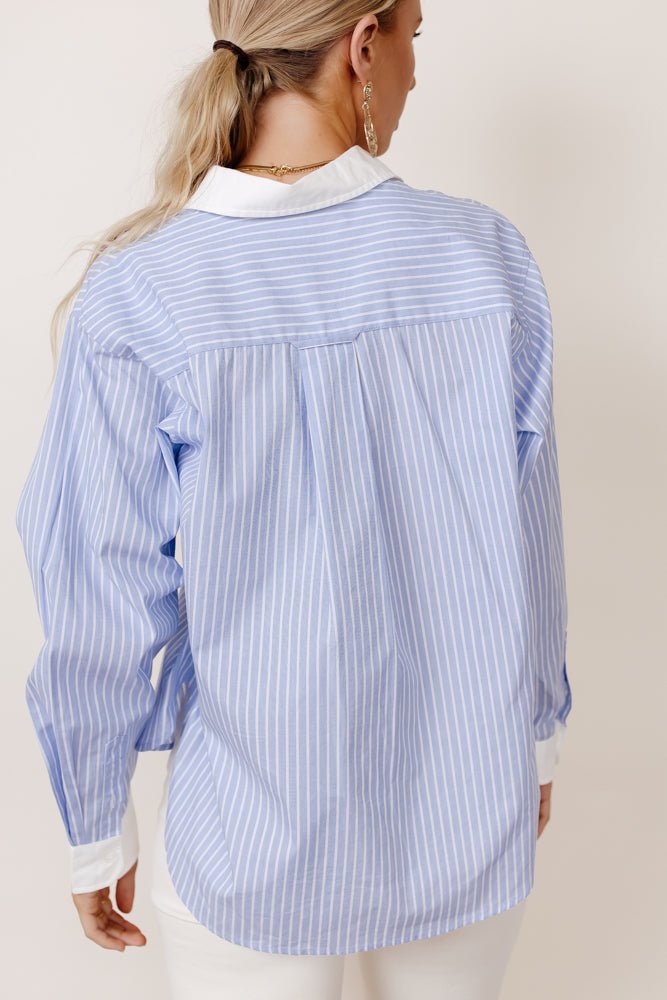 Kathryn Button Up Shirt in Light Blue - FINAL SALE