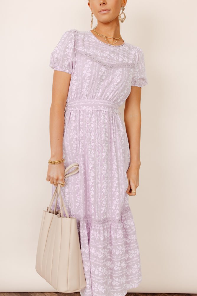 Carlee Floral Dress in Lilac