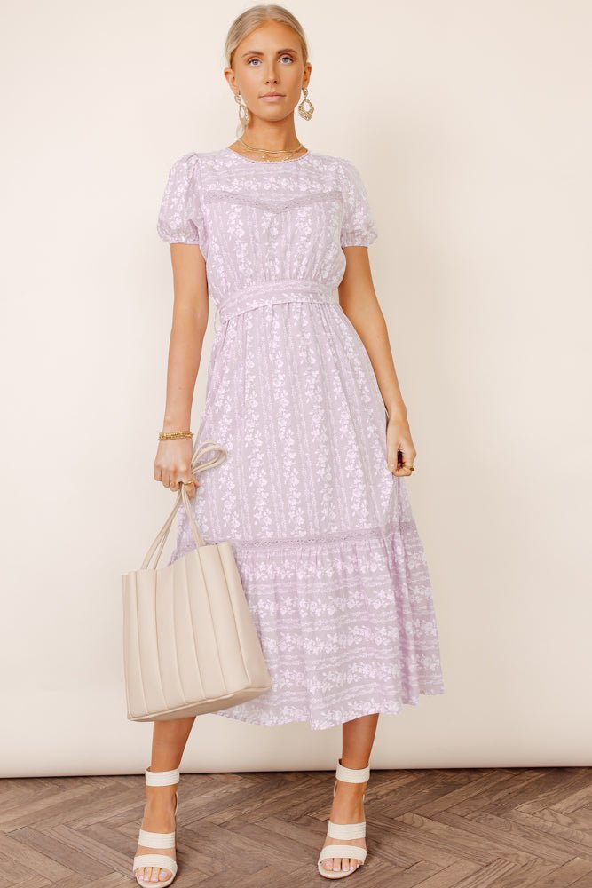 Carlee Floral Dress in Lilac