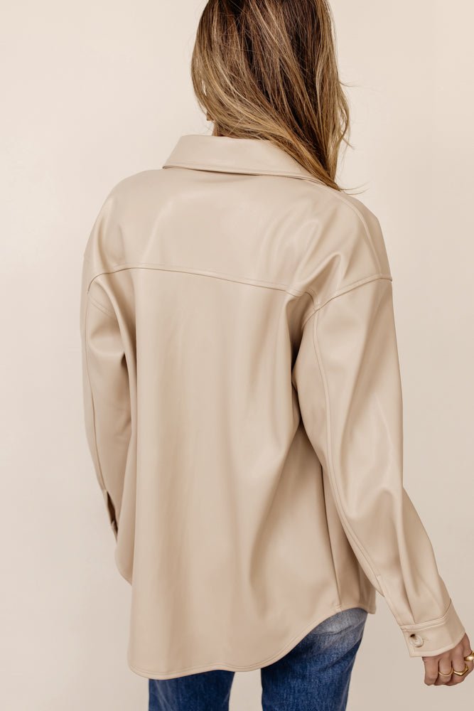 Florence Shirt Jacket in Tan - FINAL SALE
