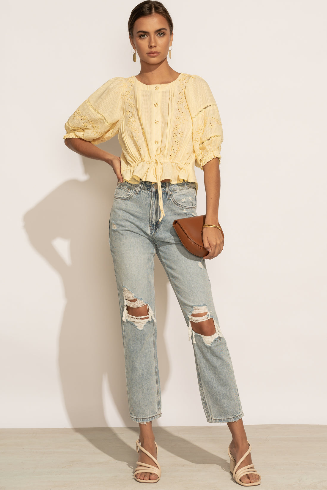 Becca Embroidered Blouse in Yellow - FINAL SALE | böhme