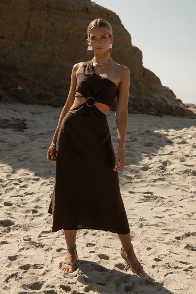 Suzie Midi Dress in Natural - FINAL SALE