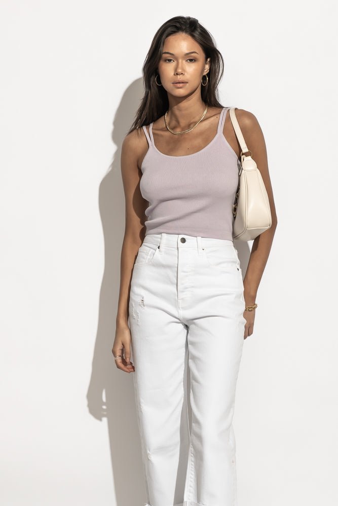 ribbed lavender cropped tank