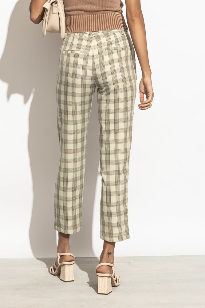 Page Plaid Pants in Green - FINAL SALE